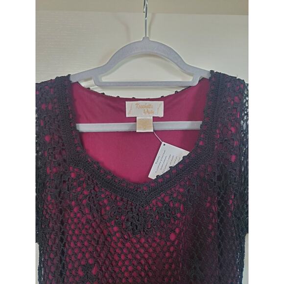 Kroshetta By Papillon Handmade Witchy Crochet Beaded Fringe Midi Dress Sz Medium - Picture 3 of 12